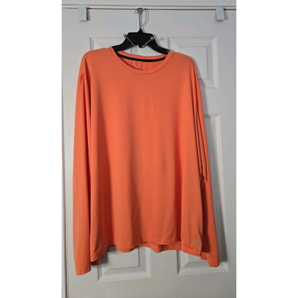ZELOS‎ Crew Neck Men's 2XL Activewear Orange Long Sleeve Shirt